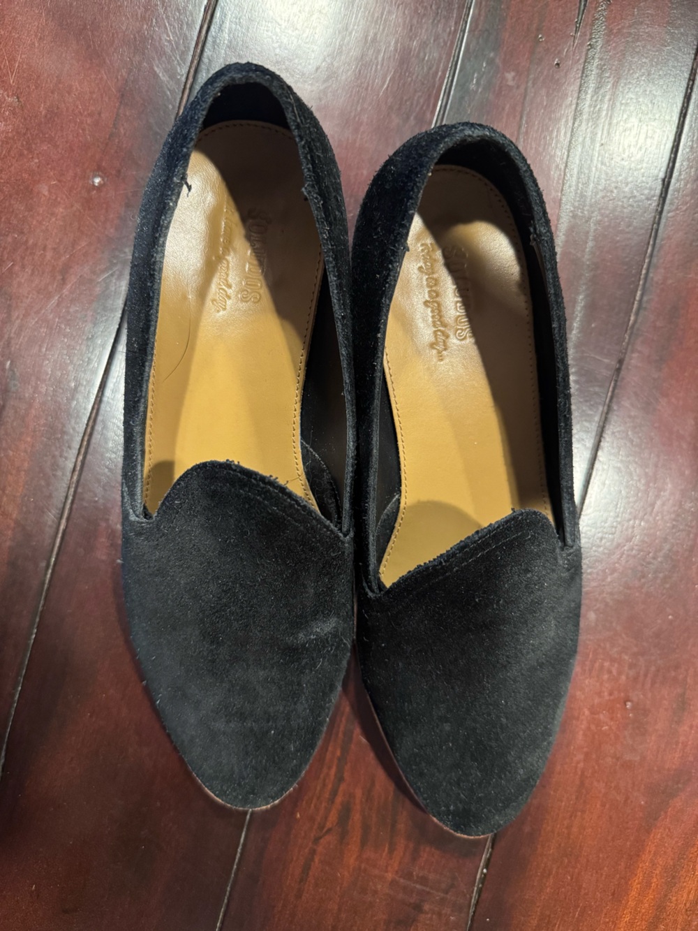 Soludos Black Suede Slip-On Loafers